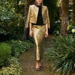 SOPHIE + LUCIE Bies Sequin Skirt in Gold
