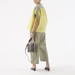 ORFEO Sabrina Pull On Wide Leg Trousers in Khaki