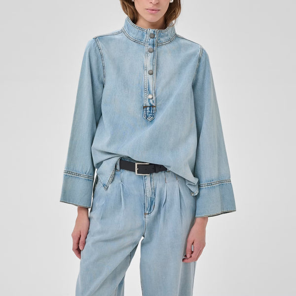 MY ESSENTIAL WARDROBE HilmaMW 171 Boxy Blouse in Light Blue