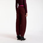 ESSENTIEL ANTWERP Kokos Colour Denim Barrel Leg Jeans in Wine
