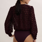 AUBADE Les Body Long Sleeve Bodysuit in Supreme Burgundy