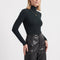 ARTLOVE Eliza Fitted Turtleneck Long Sleeve T Shirt in Black