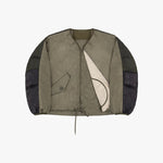 MARFA STANCE Parachute Silk Nylon Bomber Jacket in Pale Olive/Oyster