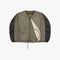 MARFA STANCE Parachute Silk Nylon Bomber Jacket in Pale Olive/Oyster
