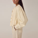 MAISON HOTEL Otelo Linen Jacket in Ivory Whisper