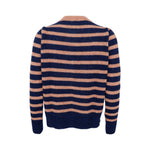 BLACK COLOUR BCDell Puff Stripe Cardigan in Navy