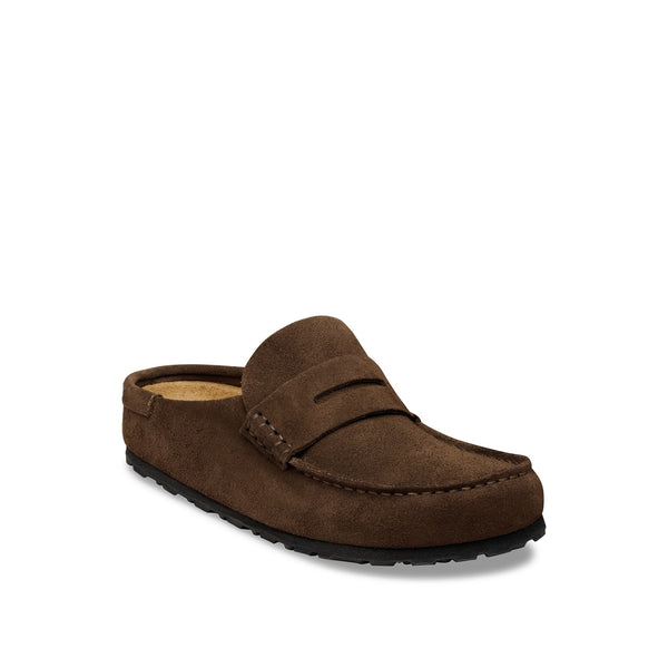 BIRKENSTOCK Naples Wrapped Suede Leather Shoes in Carafe