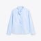 ROSSO35 Ruffle Cotton Shirt in Light Blue