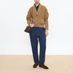 BEATRIZ FUREST Morgan Ribbed Shawl Cardigan in Camel