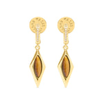 TALIS CHAINS Oval Kite Earrings in Tigers Eye