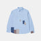 EDMMOND STUDIOS Meet & Grid Patch Cotton Shirt in Plain Steel