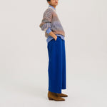 TINSELS Djoudi Minutes Balloon Cut Cotton Twill Trousers in Klein Blue