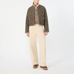 WEEKEND MAX MARA WKDVento Single-Breasted Cropped Jacket in Brown Tweed