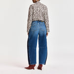 ESSENTIEL ANTWERP Kashba Panelled Barrel Leg Jeans in Blue/Black