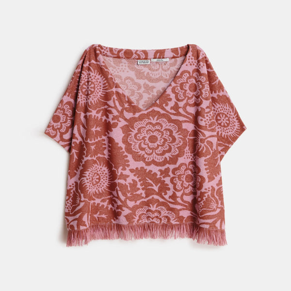 ESSENTIEL ANTWERP Jorlando Towel Jersey V Neck Top in Violette