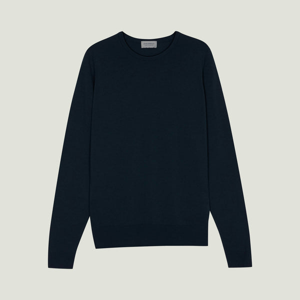 JOHN SMEDLEY Farhill Extra Fine Merino Wool Jumper in Midnight