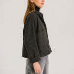 TINSELS Francis Road Check Pocket Shacket in Black