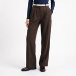 ARTLOVE Oraura High Waisted Wide Leg Trousers in Brown