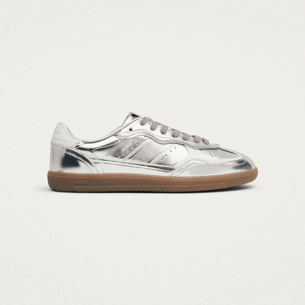 ALOHAS Tb.490 Rife Shimmer Leather Sneakers in Silver/Cream