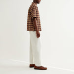 WAX LONDON Didcot Short Sleeve Shirt in Rust/Multi