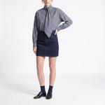 ARTLOVE Olalie Tie Neck Blouse in Navy