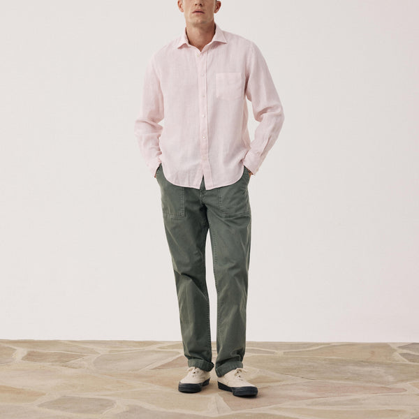 HARTFORD Paul Pat Linen Shirt in Pinky