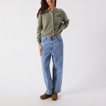 AMERICAN VINTAGE Vitow Alpaca Mix Cardigan in Khaki Melange
