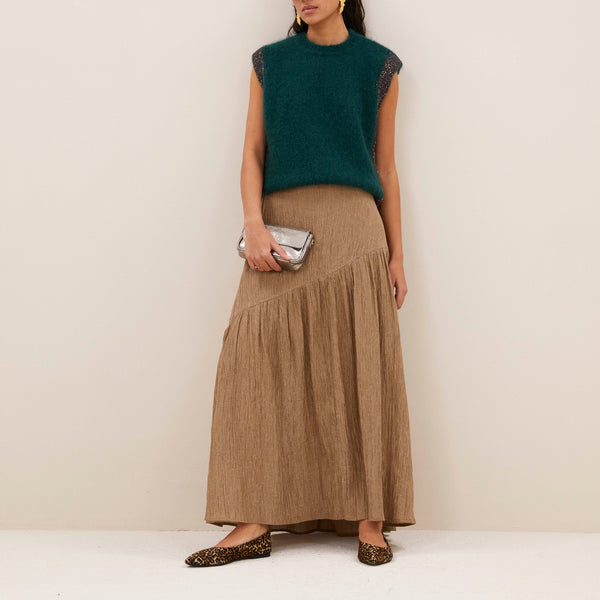BY-BAR Myra Lurex Skirt in Gold