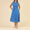 HANDPRINT DREAM APPAREL Allie Dress in Busy Floral Blue
