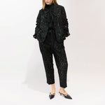 PSOPHIA Animal Devoré Jogger Pants in Black Animal Print