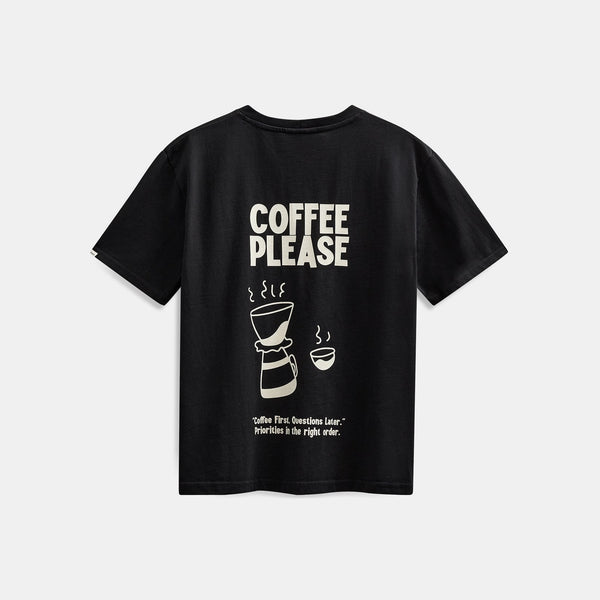 ANERKJENDT Akvillads Coffee Please T Shirt in Caviar