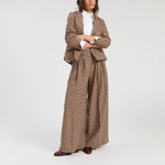 VILAGALLO Dori Houndstooth Jacket  in Burgundy