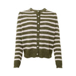 BLACK COLOUR BCDell Puff Stripe Cardigan in Army