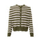 BLACK COLOUR BCDell Puff Stripe Cardigan in Army