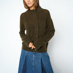 MOS MOSH MMMape Wool & Mohair Button Cardigan in Rosin
