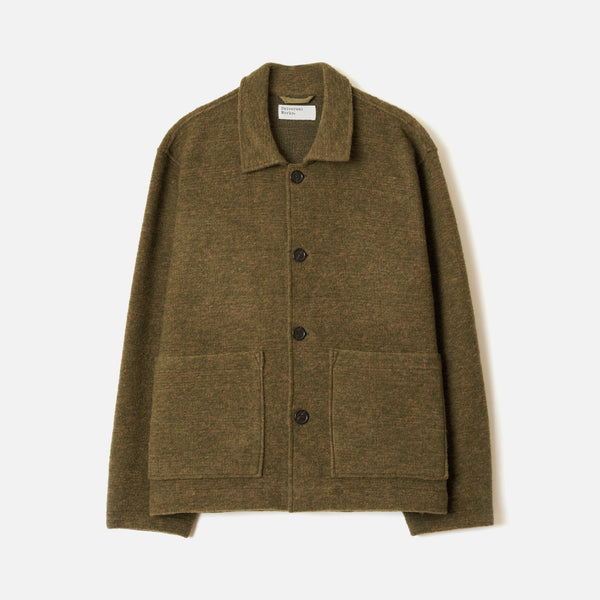 UNIVERSAL WORKS Rams Wool Mix Jacket in Olive