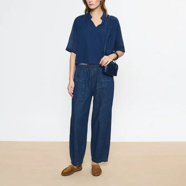 BEATRIZ FUREST Barlovento Wide Leg Jeans in Denim Navy