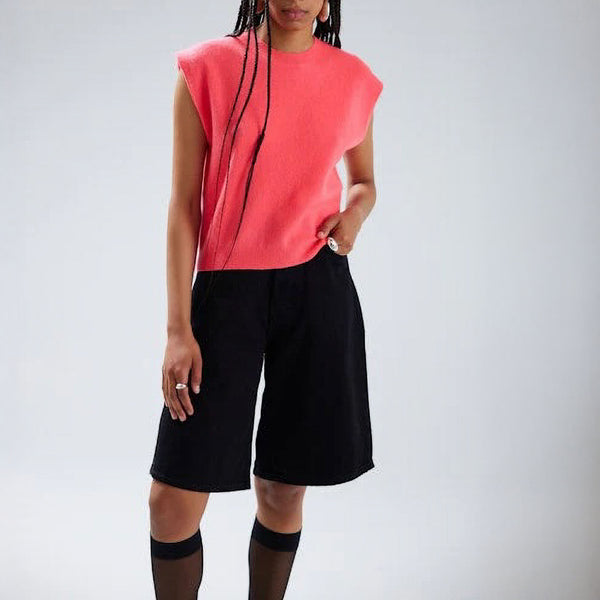 COLORUSH Lucca Crew Neck Tank in Grapefruit