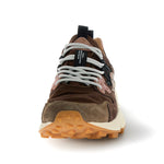 FLOWER MOUNTAIN Yamano 3 Unisex Suede/ Nylon/ Laminated Goat Skin Trainers in Brown/Bronze/Pink