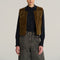 V DE VINSTER Isaac Embroidered Velvet Waistcoat in Khaki