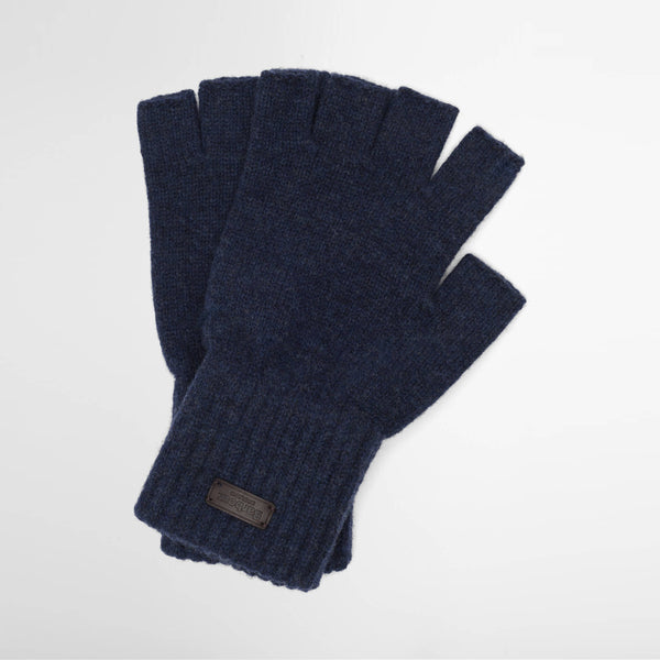 BARBOUR Heath Fingerless Wool Gloves in Navy