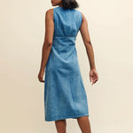 Sandra Denim Midi Dress in Blue