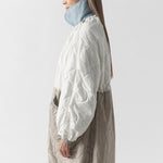MARFA STANCE Parachute Quilted Parka in Glacier Blue /White/Dove Grey