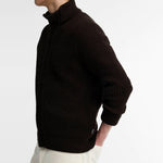 BARBOUR Mordale Knitted Button Through Cardigan in Dark Brown