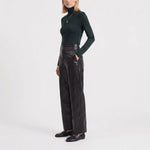 ARTLOVE Eliza Fitted Turtleneck Long Sleeve T Shirt in Black