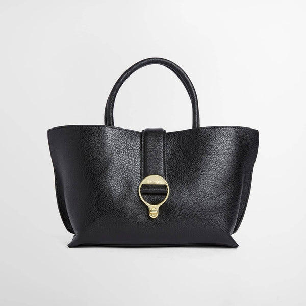 BARBOUR Alder Mini Leather Tote Bag in Black