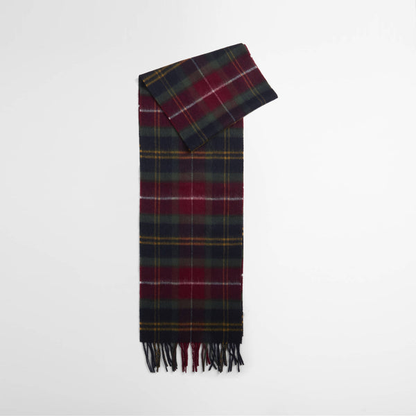 BARBOUR Wool Cashmere Tartan Scarf in Winterberry Tartan