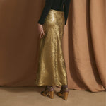 SOPHIE + LUCIE Bies Sequin Skirt in Gold