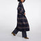 RINO & PELLE Adria Double Breasted Reversible Coat in Dark Navy Check/Dark Navy