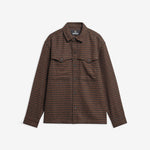 BARBOUR Hatfield Houndstooth Overshirt in Chestnut